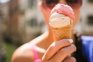 person with ice cream cone